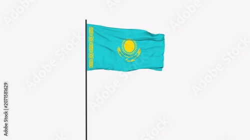 kazakhstan Flag Animation 4K Transparent Background with Alpha Channel
