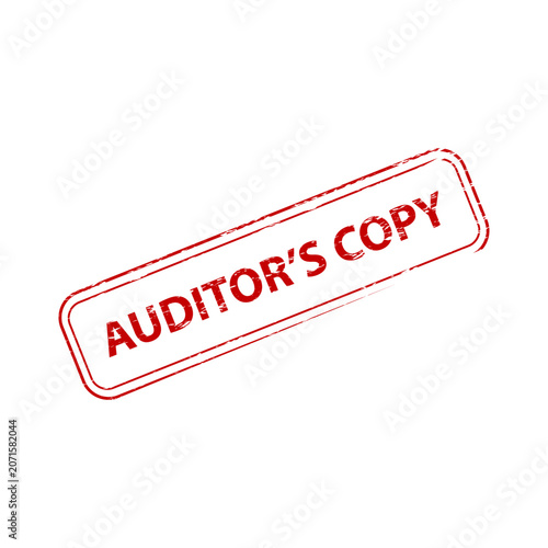 Red auditor’s copy vector illustration with distressed diagonal stamp on white background