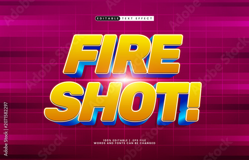 Fire Shot Editable Text Effect - Powerful Action Typography for Gaming and Battle Design