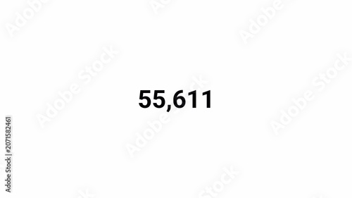 number counter animation zero to one lac numbers on transparent background, counting Numbers 0 to 100000 animation with alpha channel for views, likes and share counts
