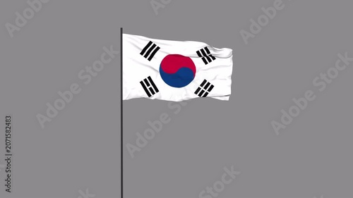 Korea Republic (South Korea) Flag Animation 4K Transparent Background with Alpha Channel