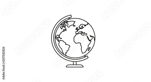 Globe Earth Map Illustration.