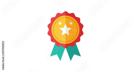 Golden Award Ribbon with Star.