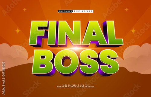 Final Boss Editable Text Effect - Modern Esports Typography for Gaming and Team Design