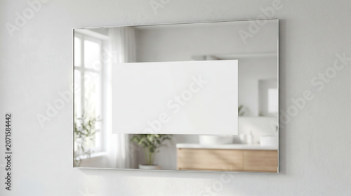 Modern Smart Mirror with Blank Digital Screen Mockup