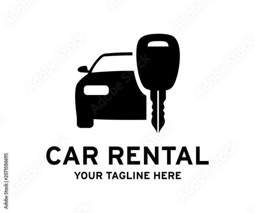 Quadro su tela Car and key icon set