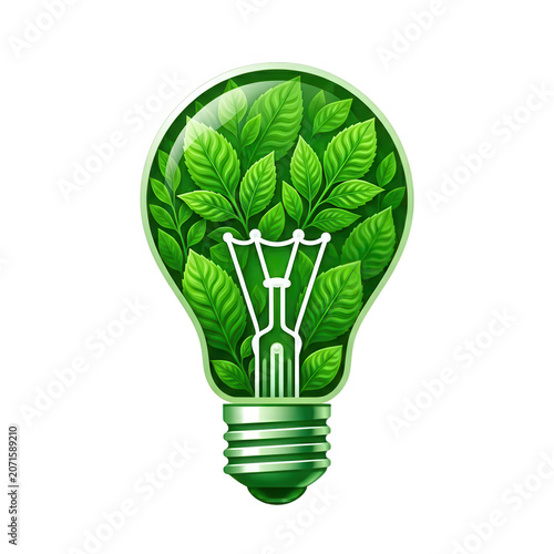 Green Leaf Lightbulb Transparent Background