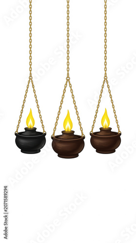 Hanging Oil Lamps Transparent Background