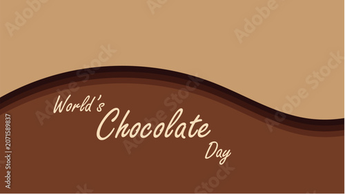Vászonkép World Chocolate Day vector with flowing melted brown design and stylized festive