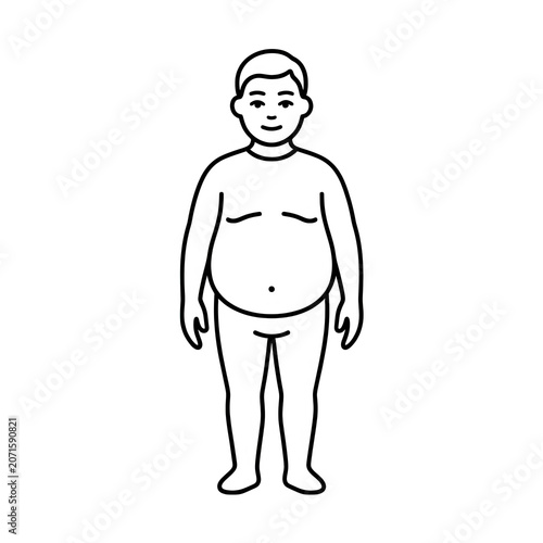 White Line Outline Man Standing Transparent Background