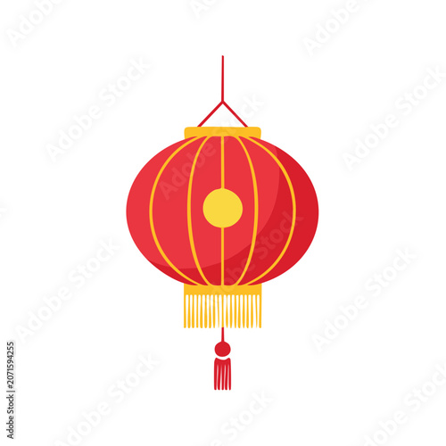 Red Chinese Lantern with Gold Trim and Tassel