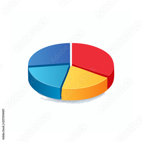 3D Pie Chart with Colorful Segments