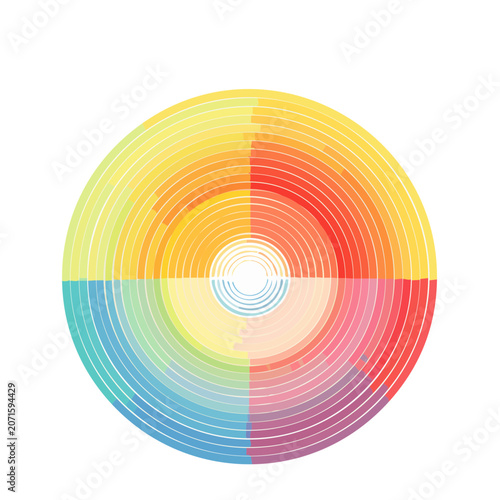 Abstract Color Wheel with Gradient Concentric Circles
