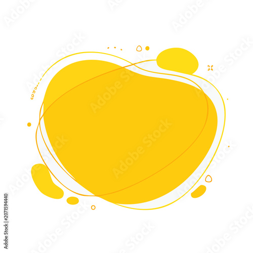 Abstract Yellow Blob with Drips Vector Illustration