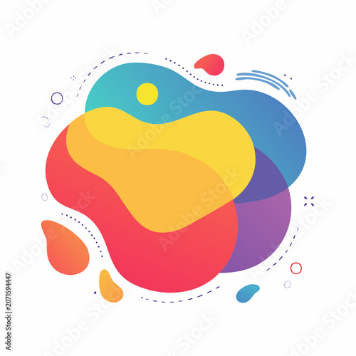 Abstract fluid shapes with vibrant gradient colors
