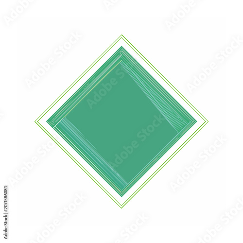 Green geometric diamond vector frame