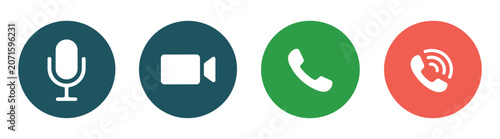 Bild auf Leinwand Video Call Interface Icons
