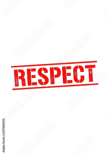 Red rubber stamp with the word respect isolated