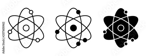 Schilderij op canvas Atomic Structure Icons, Science Symbols, Physics Models, Chemistry Elements