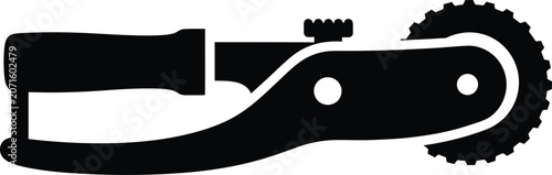 Obraz na plátně Silhouette vector sewing tracing wheel tool for fabric marking design