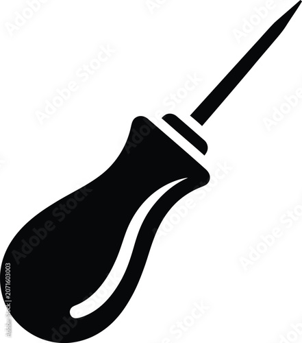 Silhouette vector tool icon representing a professional hand screwdriver design