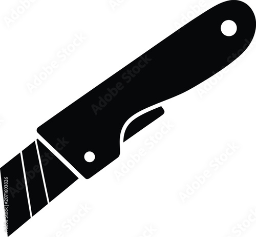 Silhouette vector utility knife tool for manual work icon design