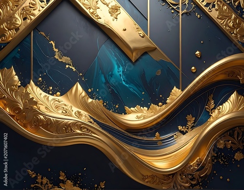 Luxurious gold abstract decorative design.