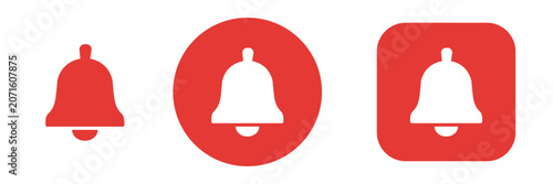 Notification bell icon set with update and alert symbols. Urgent notification, message alerts and subscribe reminders for app and web UI