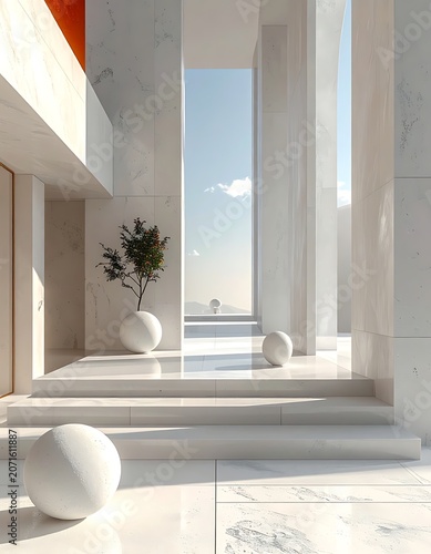 Modern minimalist interior design architecture.