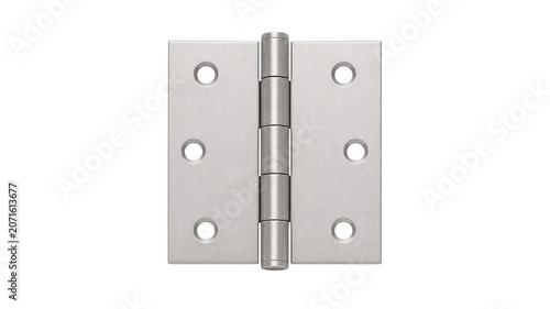Metal hinge for door or gate use in construction or home improvement projects in a workshop setting