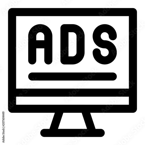 Digital Advertising Monitor Display Icon