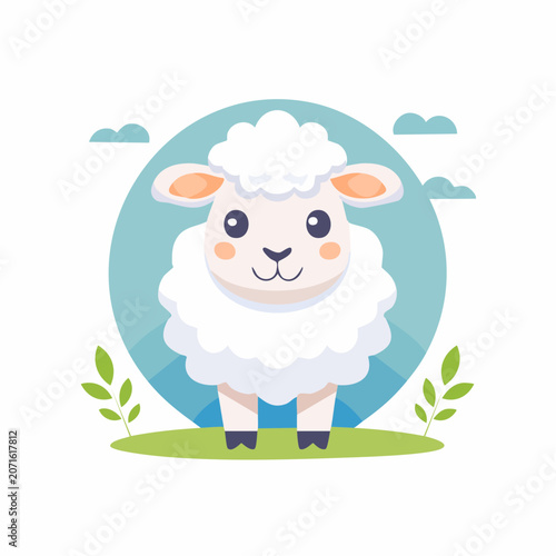 Cute cartoon sheep illustration