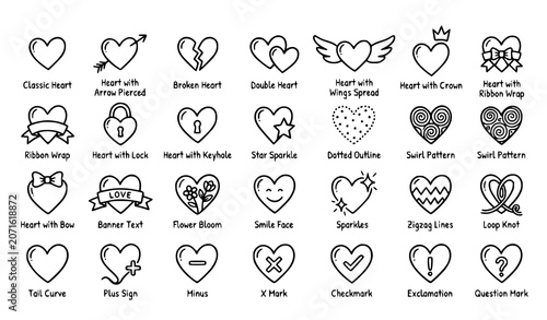 Foto Ultimate Hearts Set: Love Symbol Vector Collection