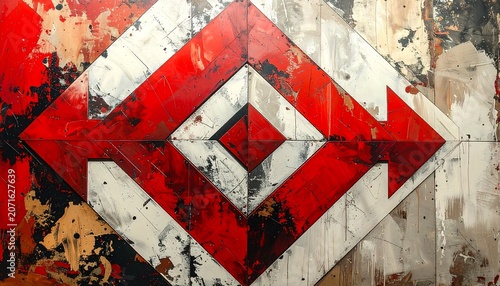 Abstract RedWhite Shape.