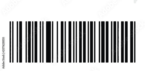 Schilderij op canvas Barcode bar code icon isolated universal scanning tag symbol with clean linear d