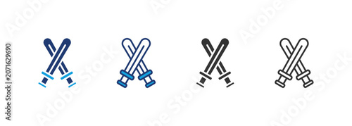 Bild auf Leinwand Light Sword Icon Set Multiple Style Collection
