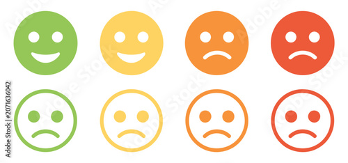 Canvastavla Emoticons icons featuring emoji faces with happy smile neutral sad and angry exp