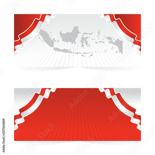 Dynamic independence themed banner with patriotic wave elements.