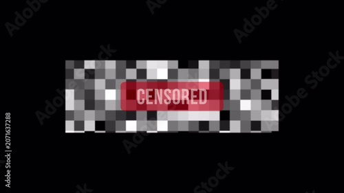 Horizontal Pixel Censored Bar Overlay Animation Alpha Channel