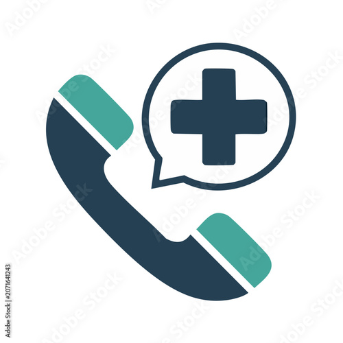 Telephone with medical cross icon
