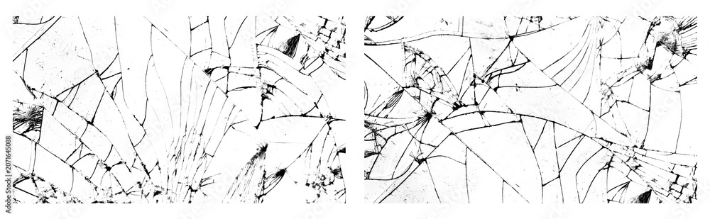 Obraz premium crack broken glass texture, set