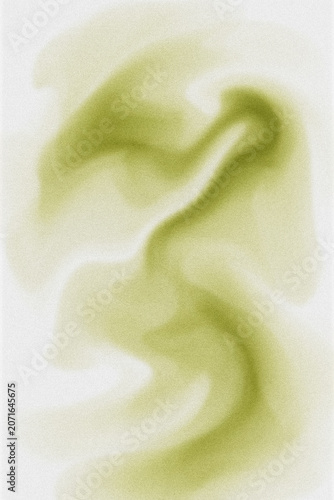 Green wavy smoky texture on the white isolated background.