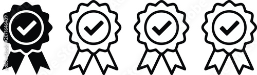 Fotografija Compliance seal ribbon with checkmark emblem