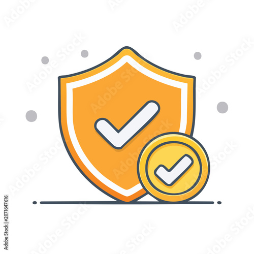 Orange Shield with Checkmark Icon