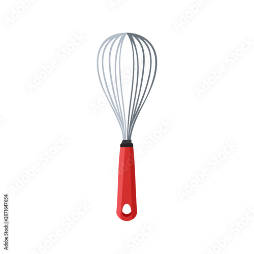 Red and Gray Kitchen Whisk Vector Illustration