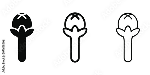 Clove icon silhouette vector outline and line art