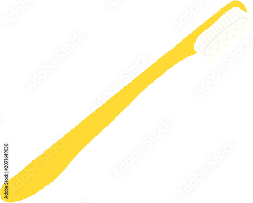 Simple yellow toothbrush illustration for dental care