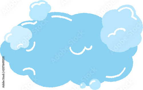 Soft blue toothpaste foam and bubbles illustration