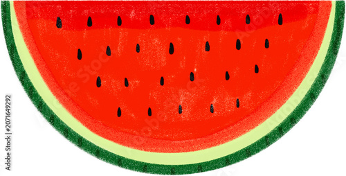 Fresh slice of red watermelon illustration