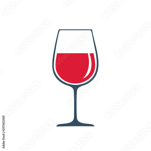 Red Wine Glass Flat Vector Icon